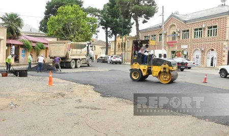 Ağstafa şəhərinin bir neçə küçəsində yollar yenidən asfaltlanıb