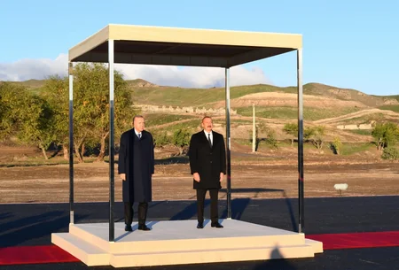 Ərdoğanı Zəngilanda Prezident İlham Əliyev qarşılayıb