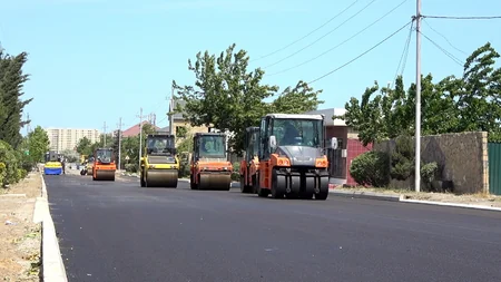 Saray qəsəbəsinin mərkəzi yolu əsaslı təmir edilib