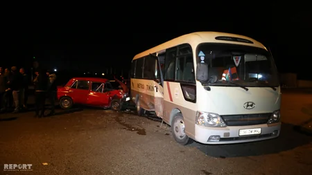 Bakı Metropoliteninə məxsus mikroavtobus qəzaya uğrayıb - FOTO - VİDEO - YENİLƏNİB