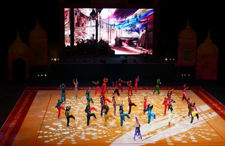 President Ilham Aliyev and first lady Mehriban Aliyeva attend opening of Rhythmic Gymnastics World Championships