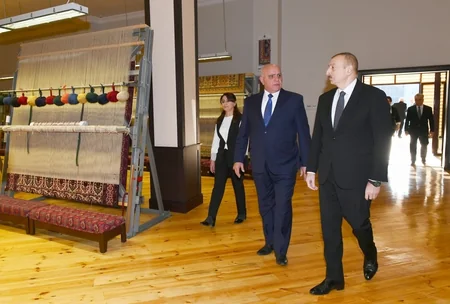 President Ilham Aliyev visits Aghstafa branch of “Azerkhalcha” OJSC