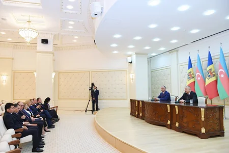 Presidents of Azerbaijan and Moldova made press statements