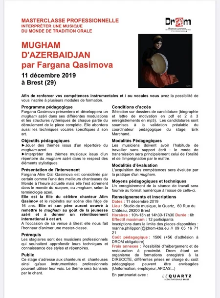 Fransada Azərbaycan muğamı və xalq çalğı alətləri tədris ediləcək