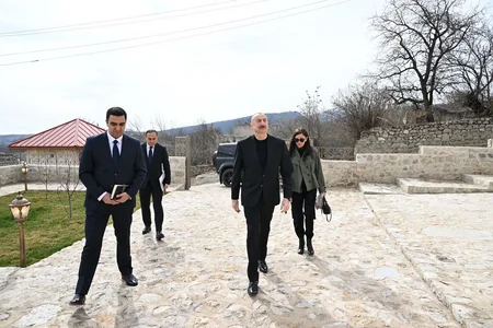 President Ilham Aliyev and First Lady Mehriban Aliyeva attend several openings and inspect construction work in Shusha