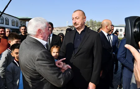 Ilham Aliyev, Mehriban Aliyeva meet with Aghali village residents