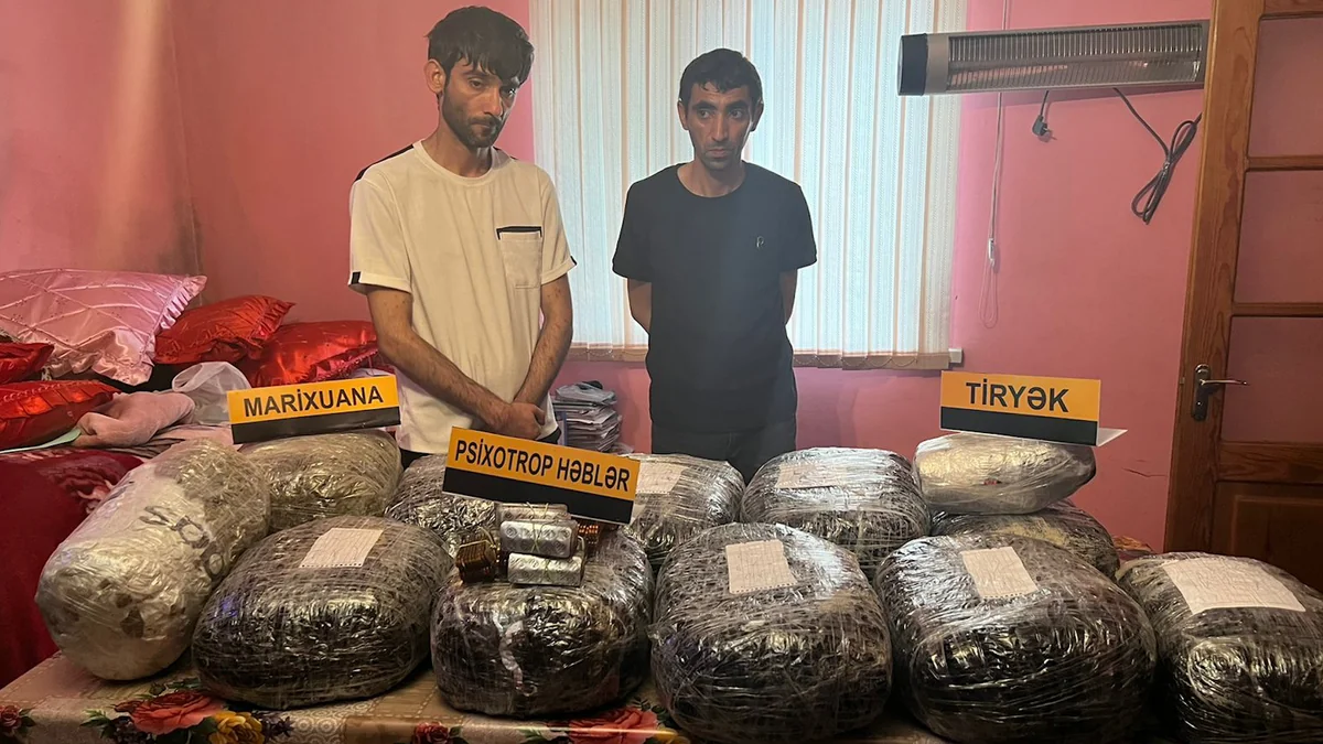 DİN Bakıda əməliyyat keçirib, İrandan 73 kq narkotik vasitə gətirən dəstə üzvləri həbs olunub
