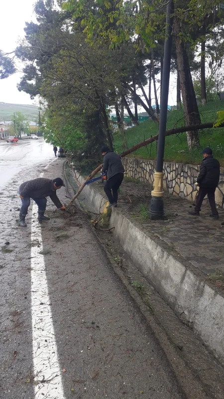 В Шамахы устраняют последствия непогоды