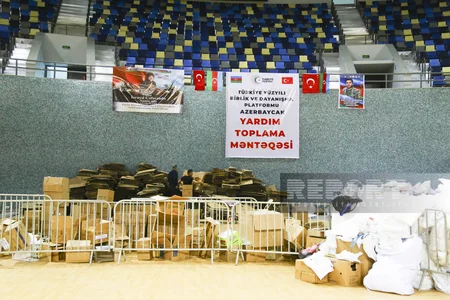 Zəlzələdən sonra Bakıdan Türkiyəyə 127 TIR humanitar yardım göndərilib