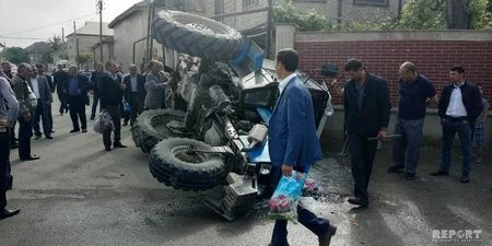 Kürdəmirdə traktor aşıb, sürücü xəsarət alıb - FOTO - VİDEO - YENİLƏNİB