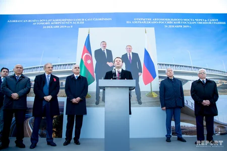 Azərbaycanla Rusiya sərhədində yerləşən Samur çayı üzərində yeni körpü açılıb - FOTOLAR