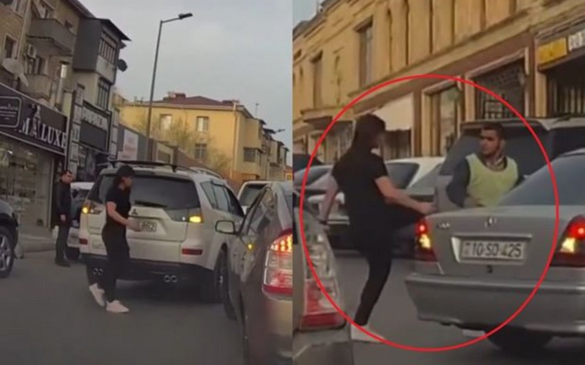 Sumqayıtda parklanma nəzarətçisini döyən qadın sürücü saxlanılıb