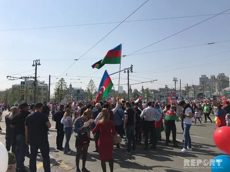 Azərbaycan diasporu Moskvada Ölməz alay aksiyasında iştirak edib