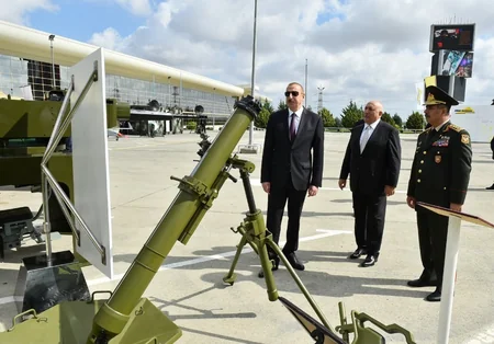 President Ilham Aliyev views 3rd Azerbaijan International Defense Exhibition ADEX 2018