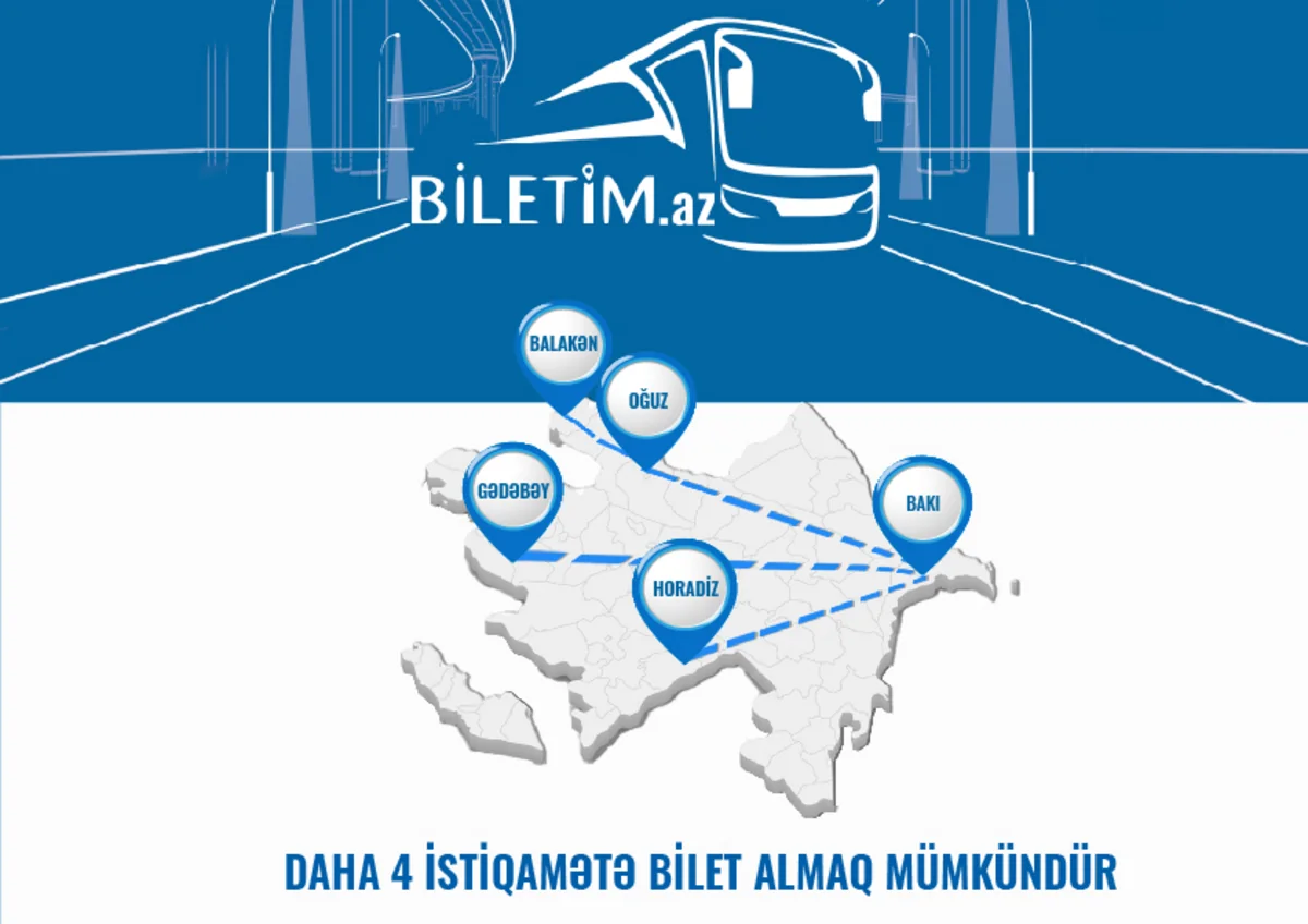 Daha 4 istiqamətdə “Biletim.az” portalından onlayn bilet almaq mümkün olub