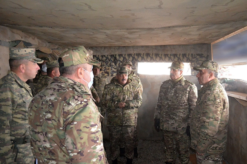 Azerbaijani defense minister watches exercises in Lachin district