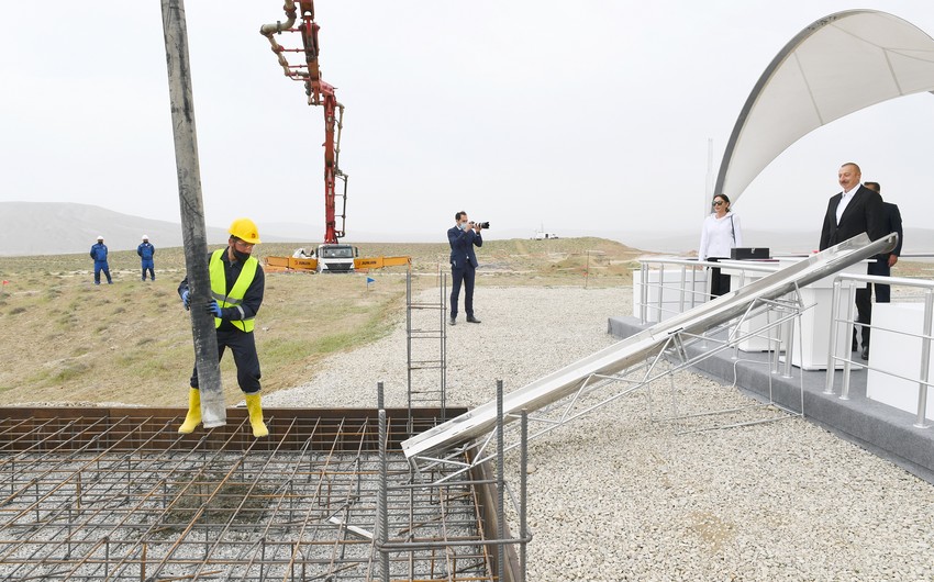 President Ilham Aliyev and First Lady Mehriban Aliyeva attend groundbreaking ceremony for Mud Volcanoes Tourism Complex