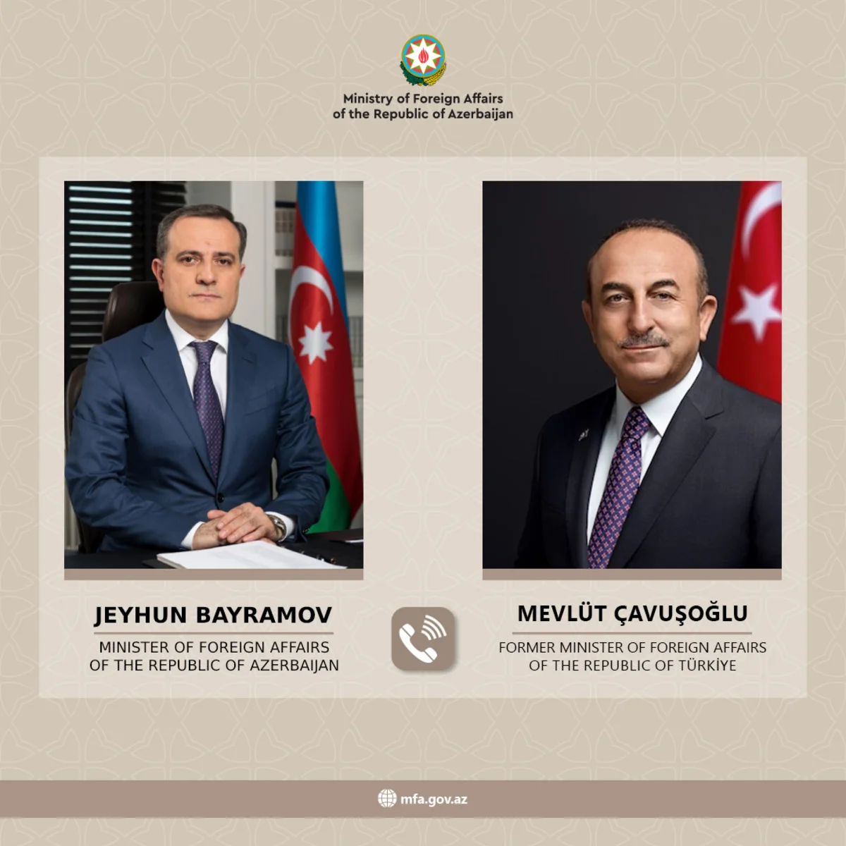 Jeyhun Bayramov thanks Mevlut Cavusoglu