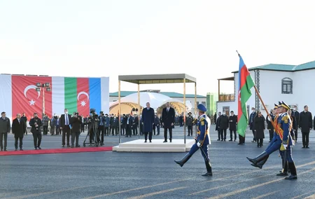 Ərdoğanı Zəngilanda Prezident İlham Əliyev qarşılayıb