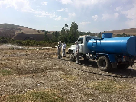 İsmayıllı və Göyçayın diri heyvan satışı bazarlarında dezinfeksiya tədbirləri aparılıb
