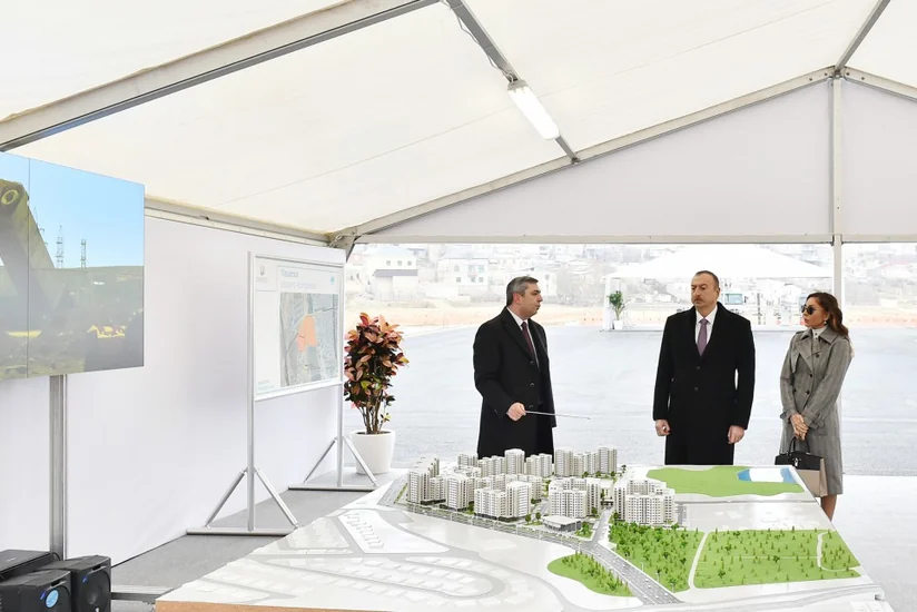 President Ilham Aliyev laid foundation of first nine-storey building and school in Yasamal residential complex