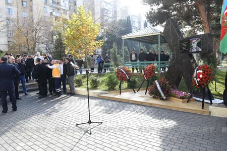 Vətən müharibəsində şəhid olan təcili yardım sürücüsünün xatirə lövhəsinin açılışı olub