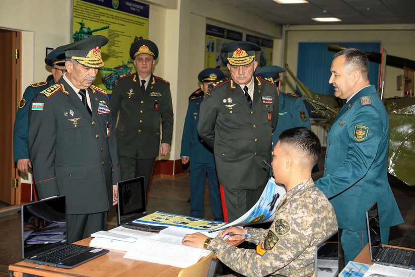 Azerbaijan Defense Minister visits Military Institute of Land Forces in Almaty