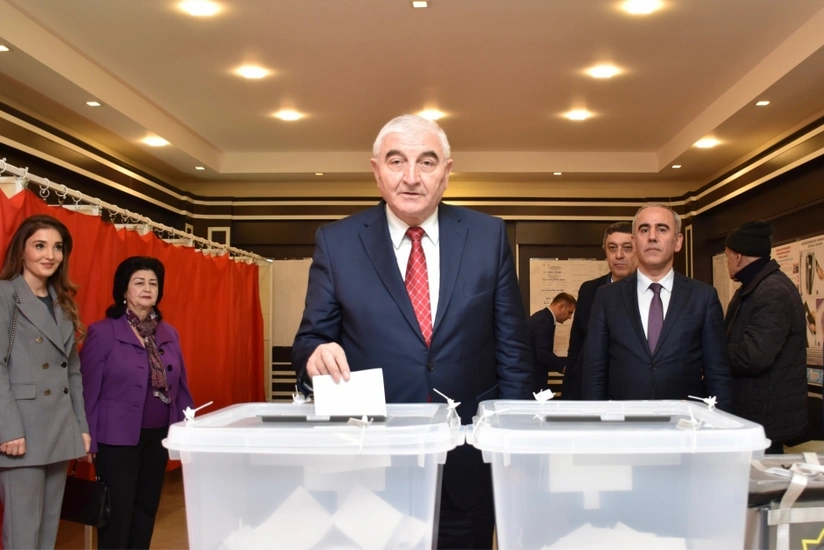 Chairman of Azerbaijan's Central Election Commission casts vote