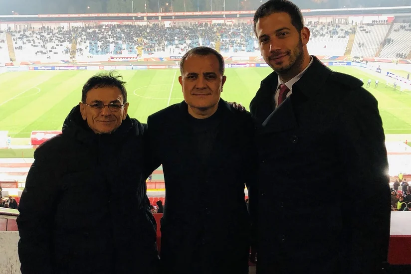 Азербайджанские министры посмотрели матч сборной в Сербии