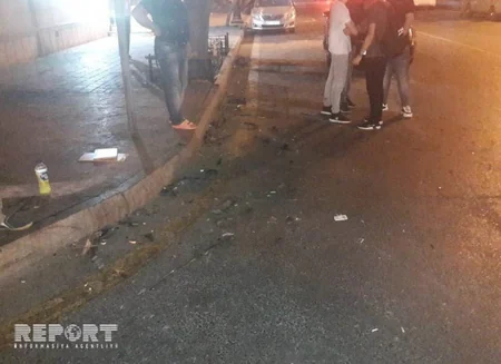 Rixard Zorge küçəsində sürət həddini aşan sürücü qəza törədib - FOTO - VİDEO