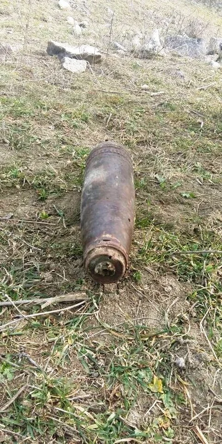 Şamaxıda tapılan top mərmisi partladılıb