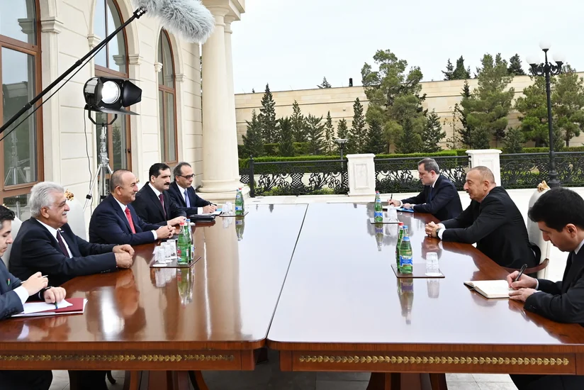 Ilham Aliyev receives delegation led by Turkish Foreign Minister