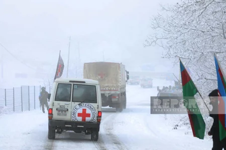 ICRC vehicles pass freely through Khankandi-Lachin road