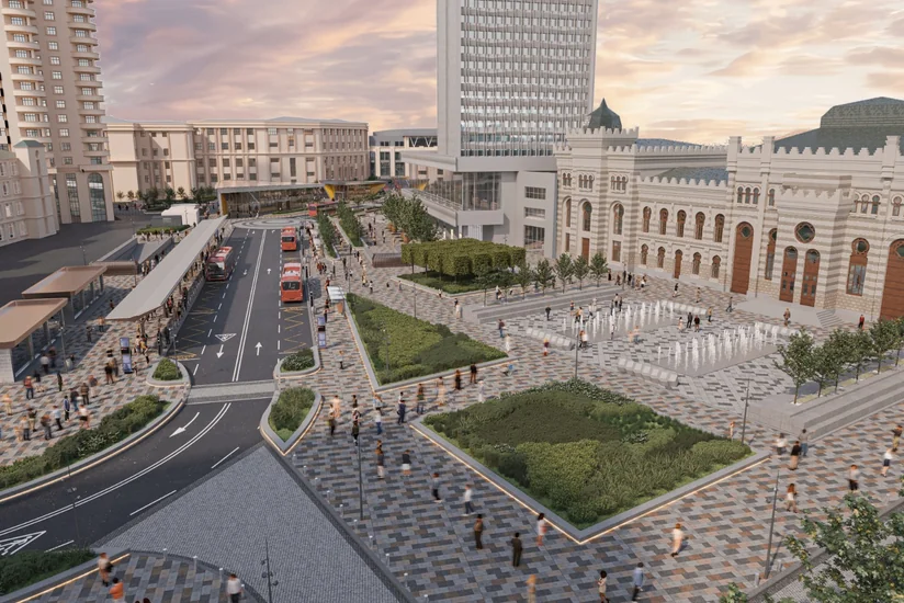 Metronun “28 May” stansiyasının qarşısında təmir-yenidənqurma işlərinə başlanılıb