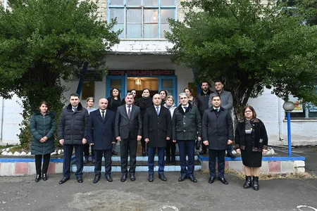 Nazir Göyçayda təmirə ehtiyacı olan məktəbə gedib, işlərin sürətləndirilməsini tapşırıb