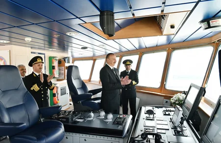 President Ilham Aliyev attends ceremony to launch “Jabrayil” and “Gubadli” ships