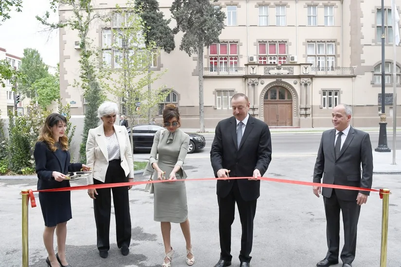 President Ilham Aliyev attended the opening of Dinamo hotel in Baku
