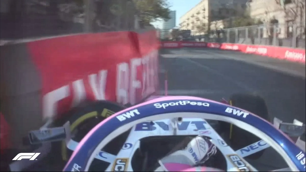 Formula 1 pilot has a crash in Baku, left wheel tears off