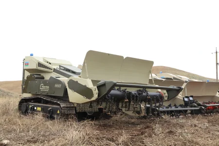 Ten Azerbaijani-made Revival P demining vehicles involved in ANAMA operations