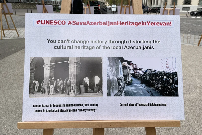 В Париже прошла выставка-акция, посвященная разрушенному культурному наследию Западного Азербайджана