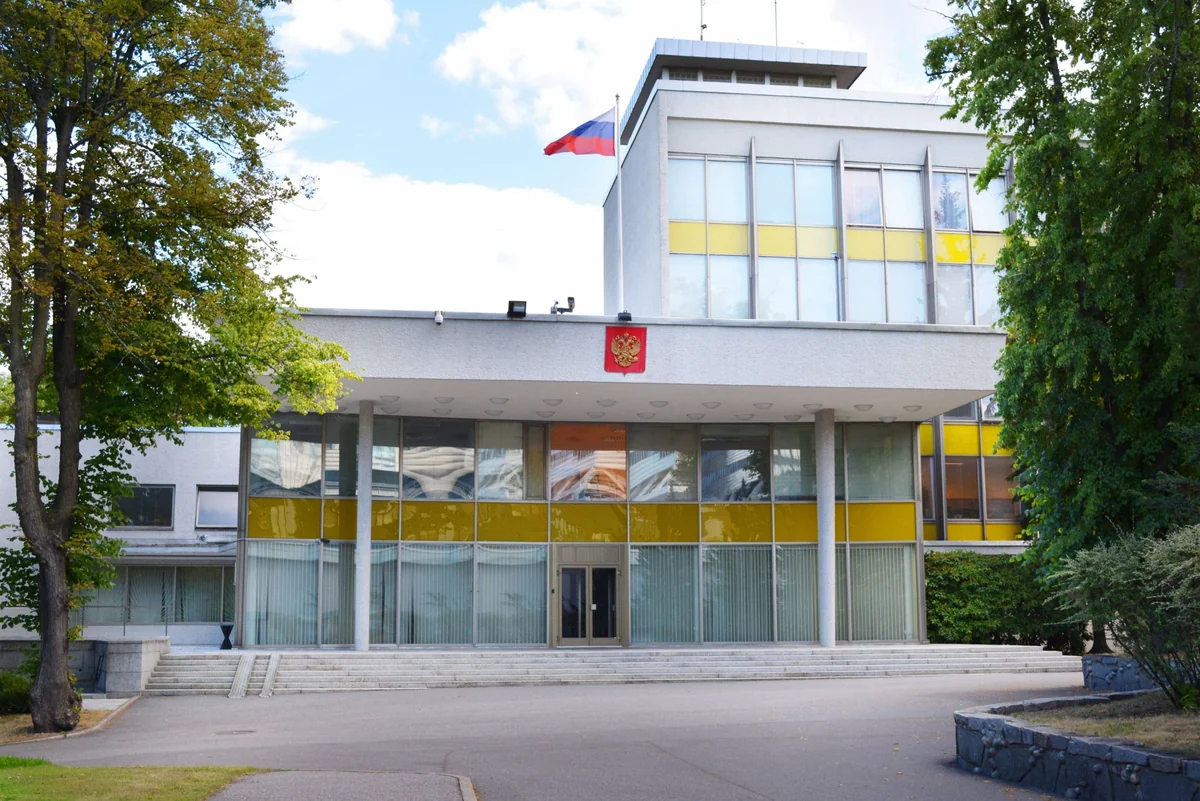 Drone drops paint on Russian embassy in Sweden