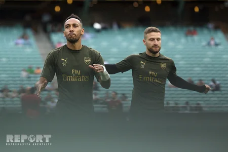 Arsenal UEFA Avropa Liqasının final oyunundan əvvəl Bakı Olimpiya Stadionunda məşqə çıxıb - FOTOREPORTAJ