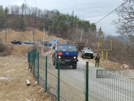 45 vehicles belonging to Russian peacekeepers pass freely on Khankandi-Lachin road