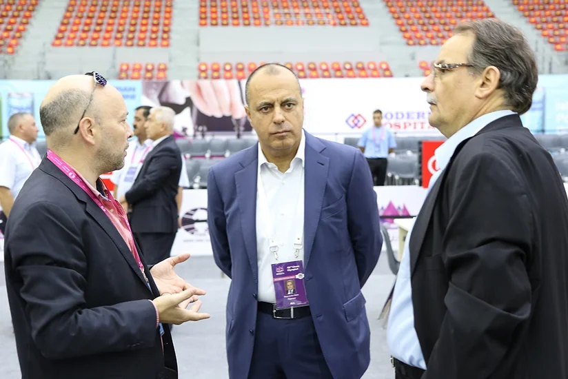 Crystal Hall hosts a meeting with Azerbaijani national chess team