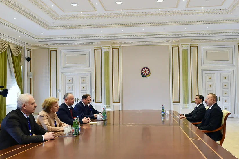 President Ilham Aliyev meets with President of Moldova Igor Dodon