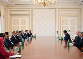 İlham Əliyev Pakistan Milli Assambleyasının sədrinin başçılıq etdiyi nümayəndə heyətini qəbul edib