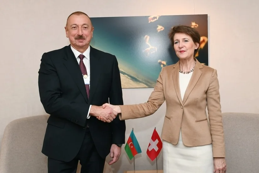 President Ilham Aliyev met with Swiss President Simonetta Sommaruga in Davos