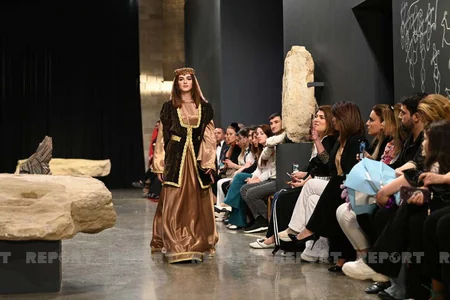 Azerbaijan's national costumes demonstrated at defile in Baku