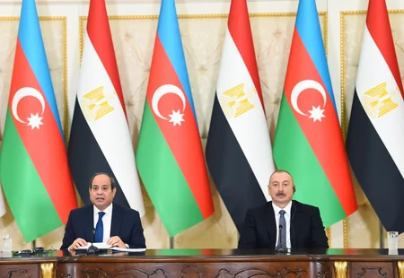 Presidents of Azerbaijan, Egypt make press statements