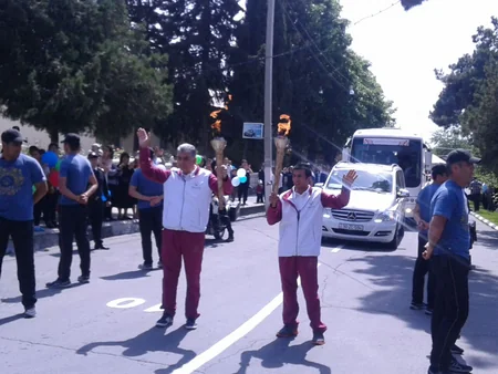 Avropa Oyunlarının məşəli Qaxda - FOTO